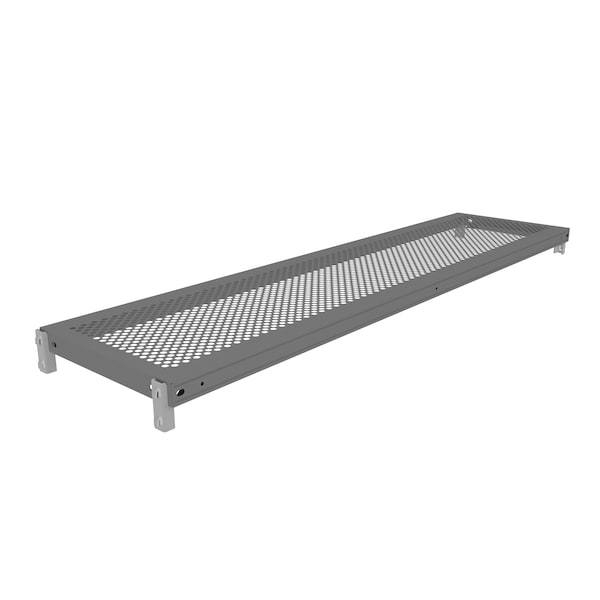 Tennsco Z-Line Additional Perf. Steel Shelf W/ Clips, 48"Wx12"Dx1 5/16"H, Gry ZMPS-4812-MGY - main